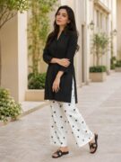 2Pcs Women's Stitched Cotton Lawn Block Printed Shirt And Flapper Viral Heart Printed
