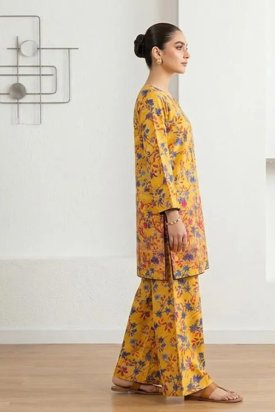 Multicolor Lawn Printed Kurta Set for Women - Image 2