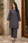 1 Pc Women's Stitched Arabic Lawn Embroidered Shirt