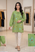 1 Pc Women's Stitched Lawn Embroidered Shirt
