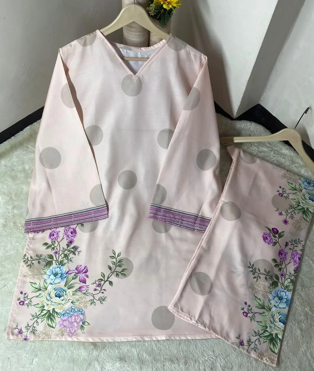 Women's Digital Printed Doria Lawn Cord Set 2PC | Soft Doria Lawn Summer Dress | Casual Printed Co-Ord Set | Stylish Ladies Outfit | Ready to Wear - Image 2
