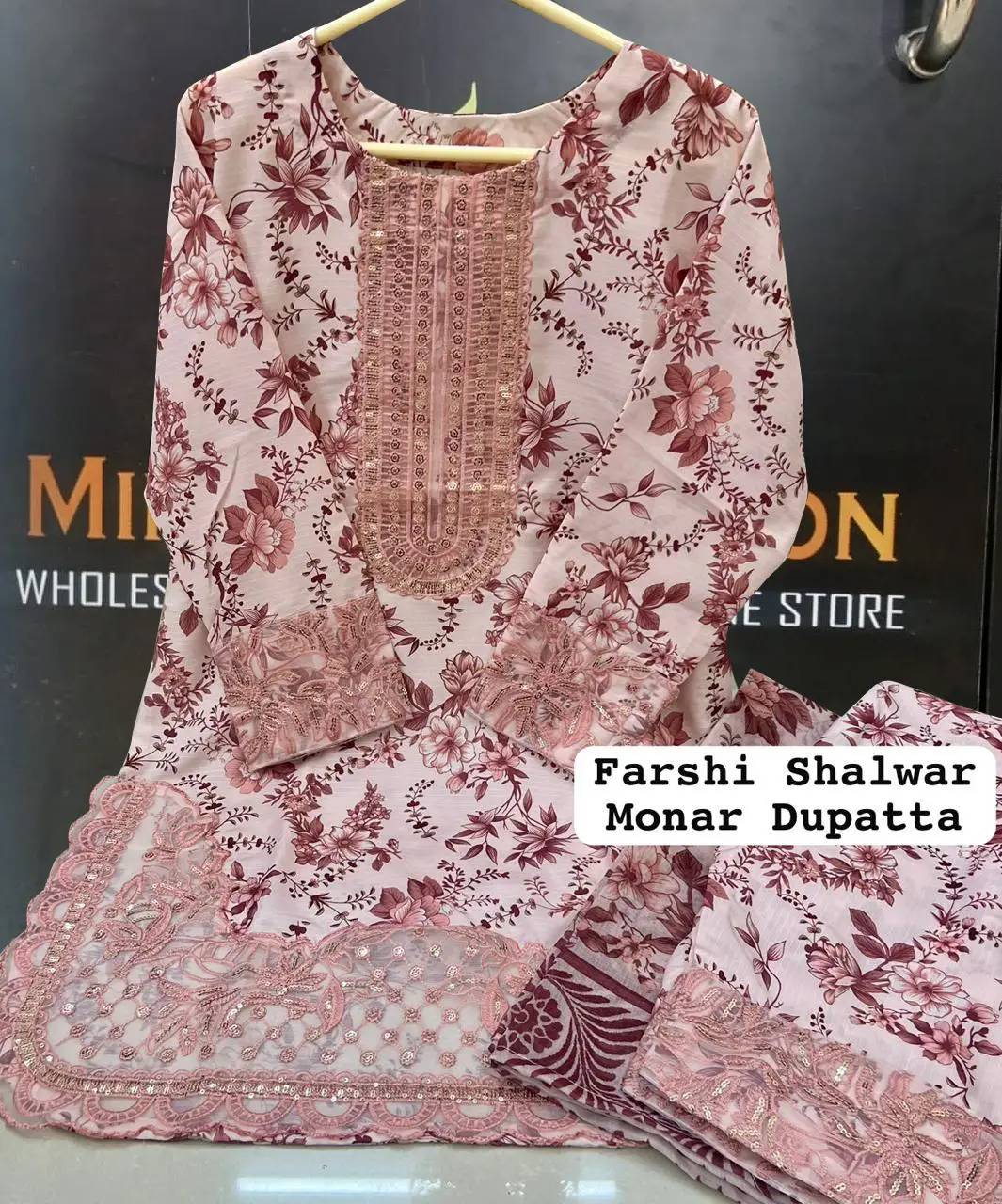 3 Pcs Women's Stitched Lawn Embroidered Suit - Image 2