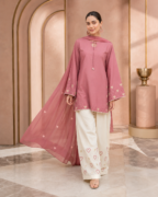 3 Pcs Women's Stitched Cotton Lawn Embroidered Suit