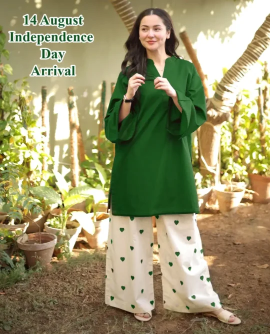 14 August Dress for Women Pakistan | Green Embroidered Suit