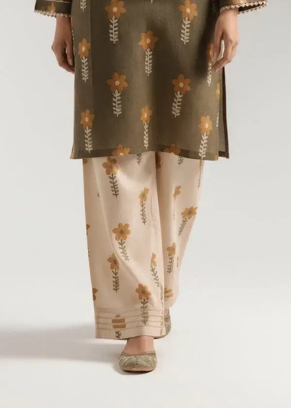 Green Printed Lawn 2 Piece Suit for Women | Zarviaa - Image 4