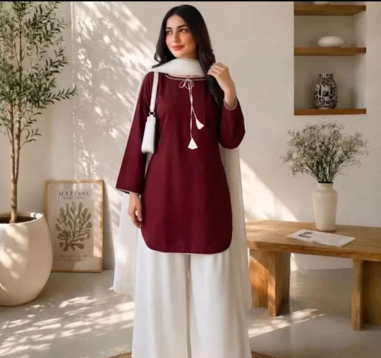 White Farshi Shalwar 3 Piece Suit