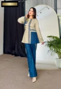 Blue Triple Stripes Swiss Lawn 2Pc Suit | Zarviaa