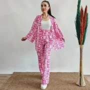 Pink Zebra Print Cotton Lawn 2Pc Suit | Zarviaa