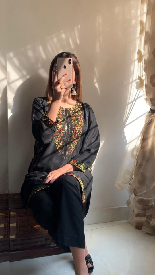 Linen Embroidered 2Pc Suit for Women | Zarviaa