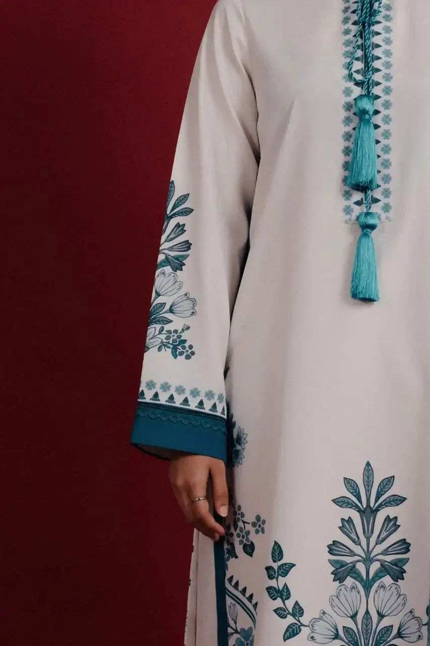 3 Piece Silk Suit for Women – Printed Stitched Suit | Zarviaa - Image 4
