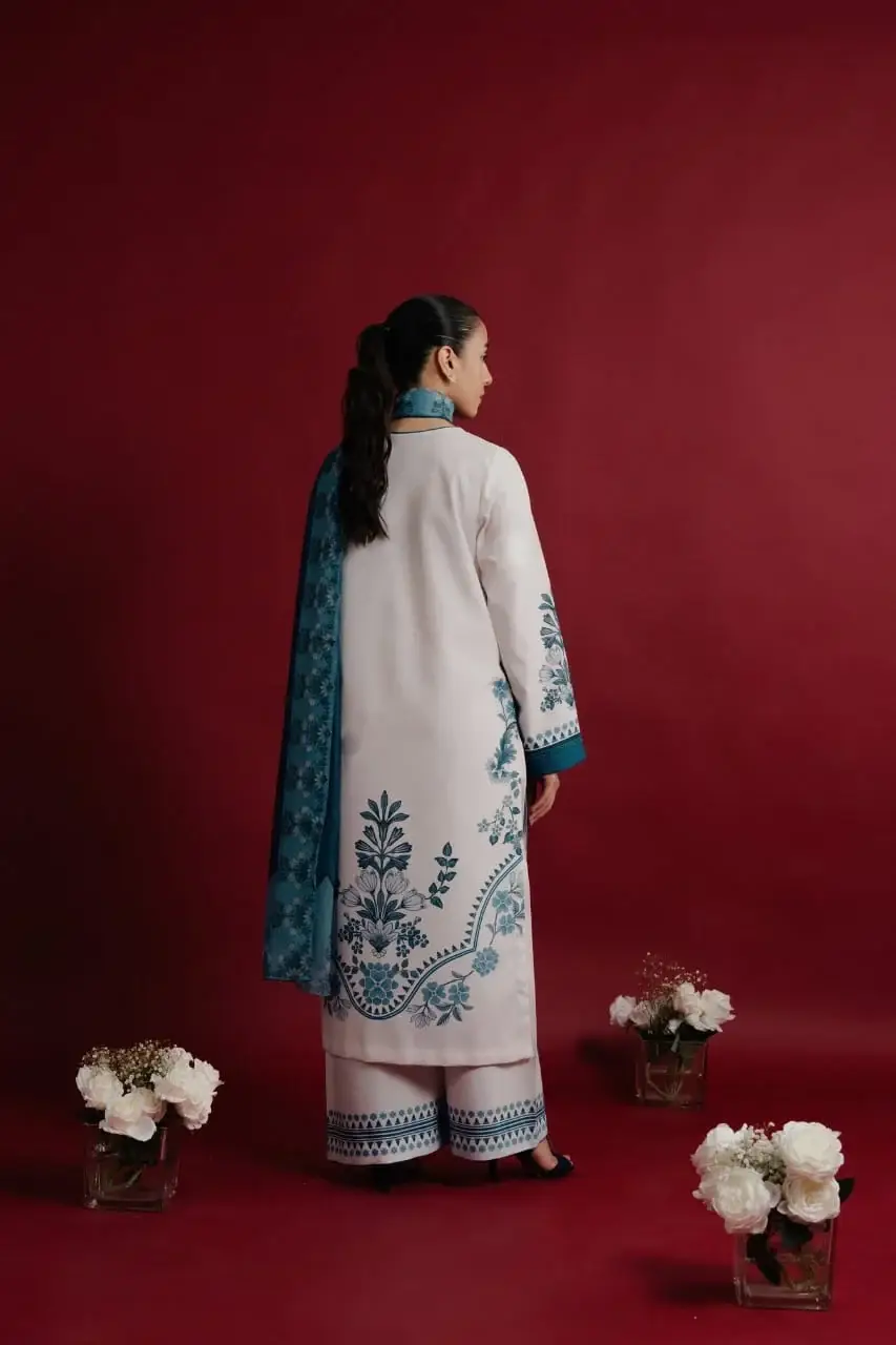 3 Piece Silk Suit for Women – Printed Stitched Suit | Zarviaa - Image 5
